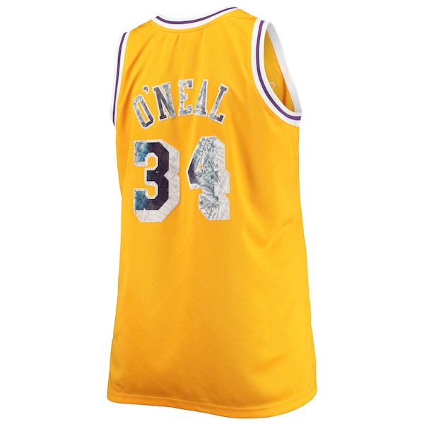 Shaquille O'Neal Los Angeles Lakers Big & Tall 1996-97 NBA 75th Anniversary Diamond Swingman Jersey - Gold - Image 3