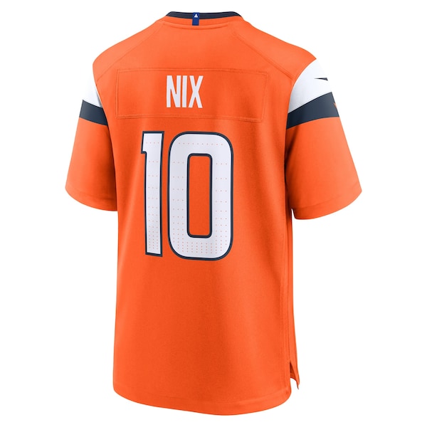 Bo Nix Denver Broncos Nike Youth Team Game Jersey - Orange - Image 3