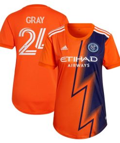 Tayvon Gray New York City FC adidas Women's 2022 The Volt Kit Replica Player Jersey - Orange