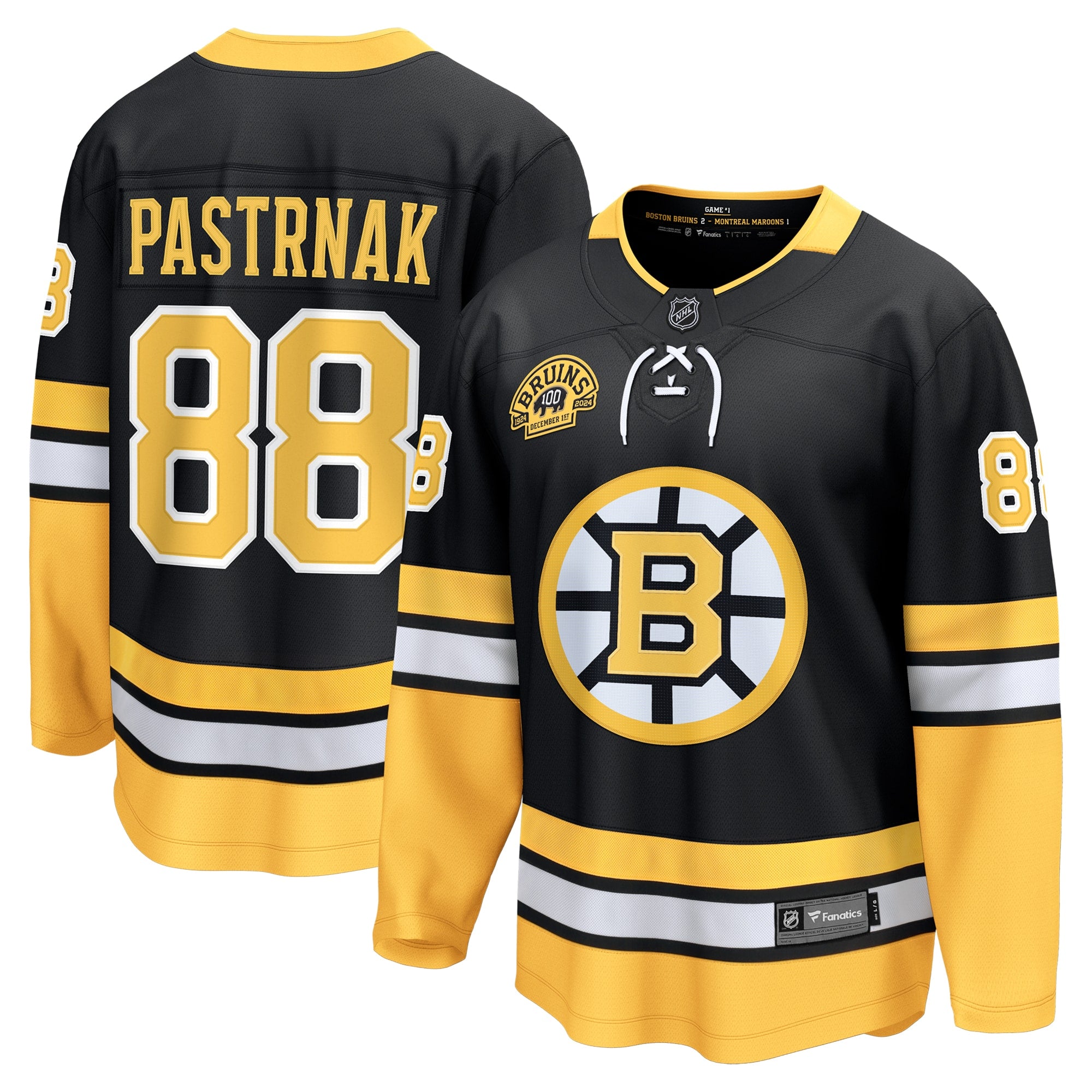David Pastrnak Boston Bruins Away Breakaway Player Jersey - White/Black - Image 4