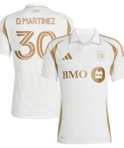 David Martinez LAFC adidas 2025 Secondary Replica Player Jersey - White