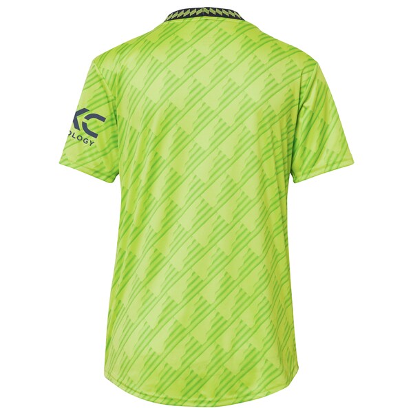 Manchester United adidas Women's 2022/23 Third Replica Jersey - Neon Green - Image 3