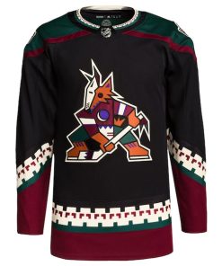 Alternative view of Arizona Coyotes adidas Men's Home Primegreen Authentic Blank Jersey - Black