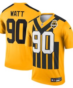 Alternative view of T.J. Watt Pittsburgh Steelers Nike Alternate 1933 Throwback Legend Player Performance Top - Gold/Black