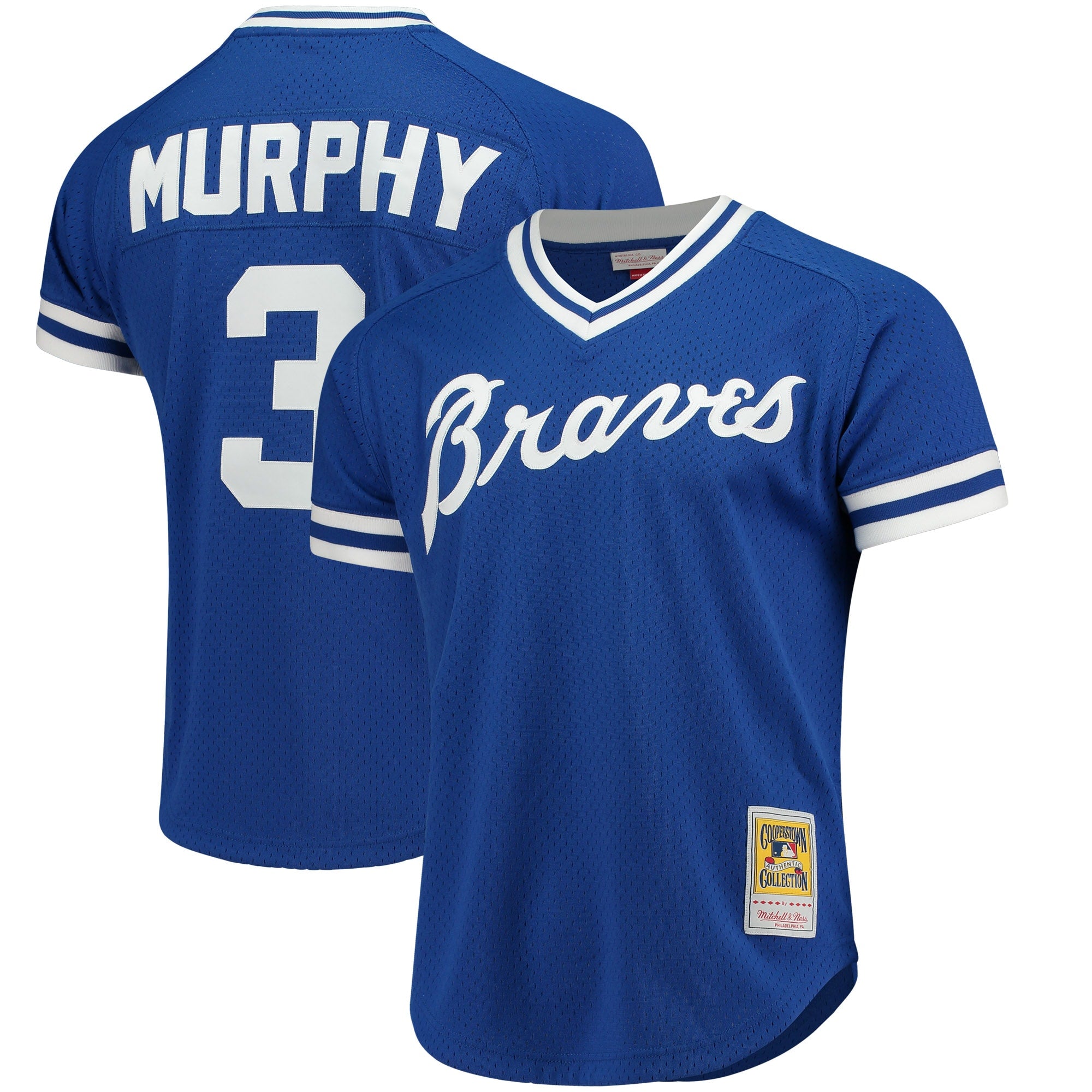 Dale Murphy Atlanta Braves 1980 Authentic Cooperstown Collection Mesh Batting Practice Jersey - Red/Royal - Image 9