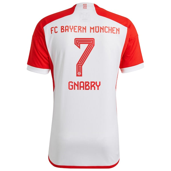 Serge Gnabry Bayern Munich adidas 2023/24 Home Replica Jersey - White - Image 3