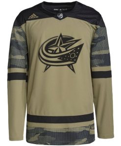 Alternative view of Columbus Blue Jackets adidas Military Appreciation Team Authentic Custom Practice Jersey - Camo