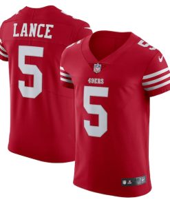 Alternative view of Trey Lance San Francisco 49ers Nike Vapor Elite Jersey - Scarlet/White