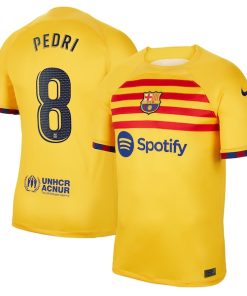 Pedri Barcelona Nike Youth 2022/23 Fourth Breathe Stadium Replica Player Jersey - Yellow