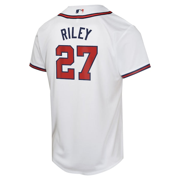 Austin Riley Atlanta Braves Nike Youth Home Game Player Jersey - White - Image 3