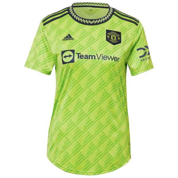 Christian Eriksen Manchester United adidas Women's 2022/23 Third Replica Player Jersey - Neon Green - Image 2