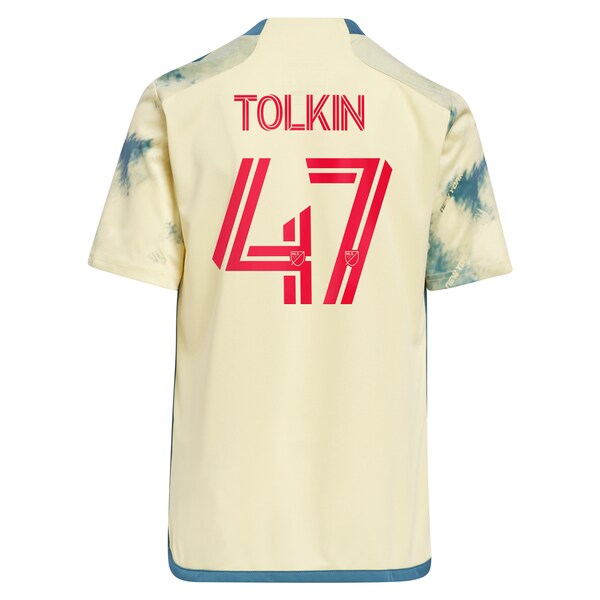 John Tolkin New York Red Bulls adidas Youth 2024 Daniel Patrick Kit Replica Jersey - Yellow - Image 3