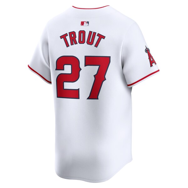 Mike Trout Los Angeles Angels Nike Home Limited Player Jersey - White/Gray - Image 4