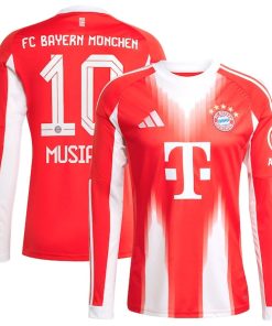 Jamal Musiala Bayern Munich adidas Home 2025/26 Replica Long Sleeve Player Jersey - Red