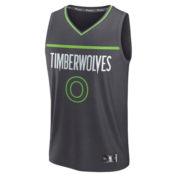 Donte DiVincenzo Minnesota Timberwolves Fast Break Replica Player Jersey - Statement Edition - Charcoal - Image 2