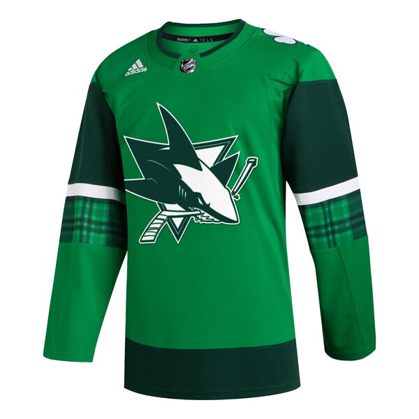 San Jose Sharks adidas 2023 St. Patrick's Day Primegreen Authentic Jersey - Kelly Green - Image 2