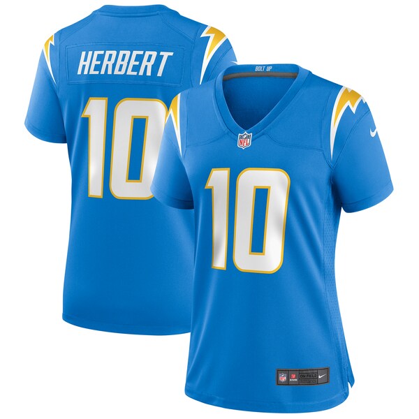 Justin Herbert Los Angeles Chargers Nike Women's Player Game Jersey - Powder Blue/Navy - Image 2