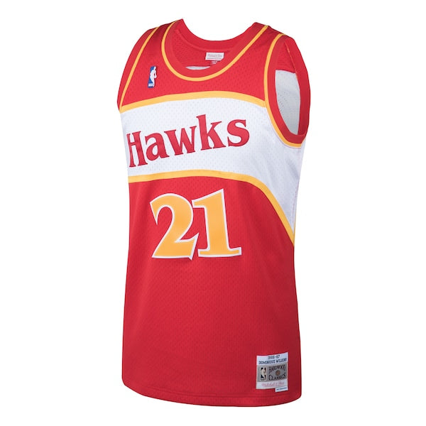 Dominique Wilkins Atlanta Hawks 1986/87 Hardwood Classics Swingman Jersey - Red - Image 2