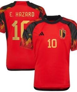 Eden Hazard Belgium National Team adidas Youth 2022/23 Home Replica Jersey - Red