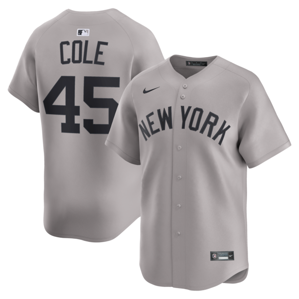 Gerrit Cole New York Yankees Nike Road Limited Player Jersey - Gray/White - Image 2