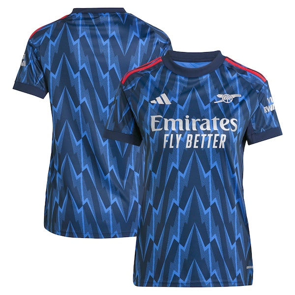 Arsenal adidas Women's 2025/26 Away Replica Jersey - Blue/Red - Image 2