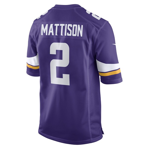 Alexander Mattison Minnesota Vikings Nike Game Player Jersey - Purple - Image 3