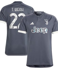Timothy Weah Juventus adidas 2023/24 Third Replica Player Jersey - Gray/Black/White