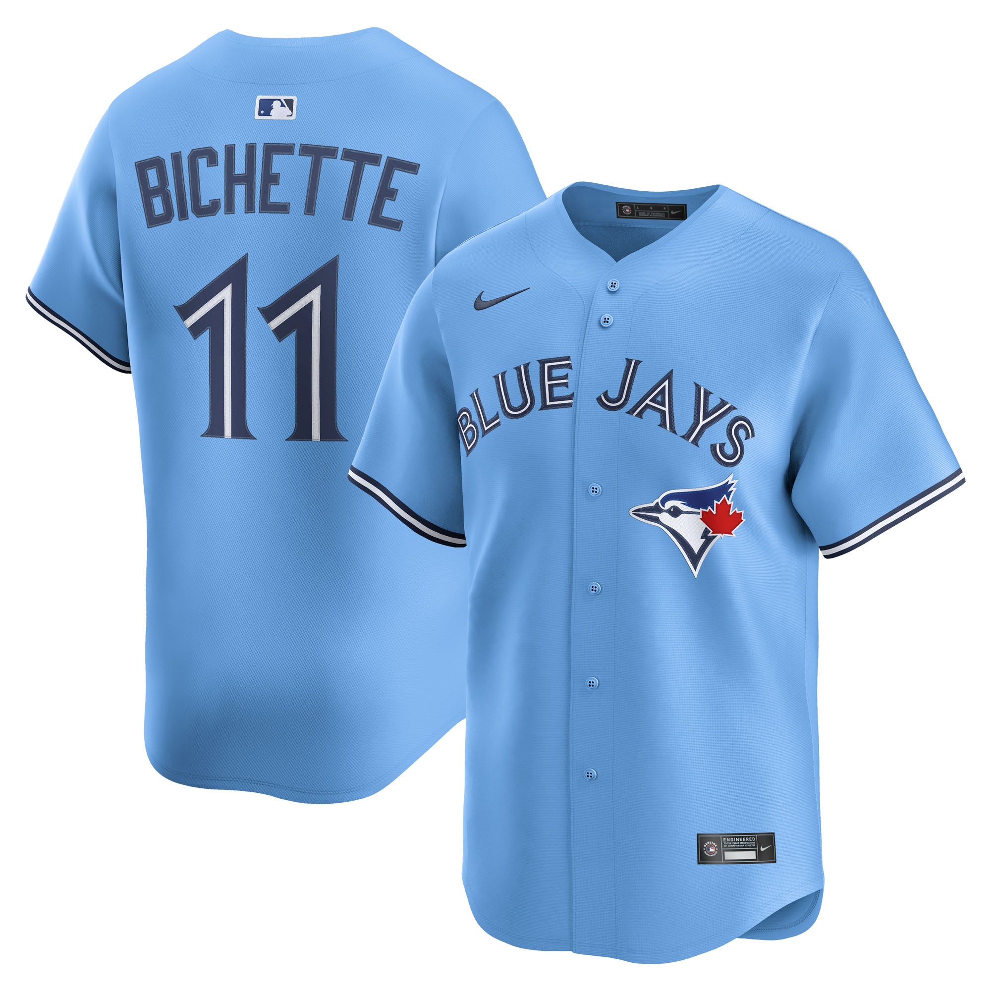 Bo Bichette Toronto Blue Jays Nike Home Limited Jersey - White/Powder Blue - Image 3