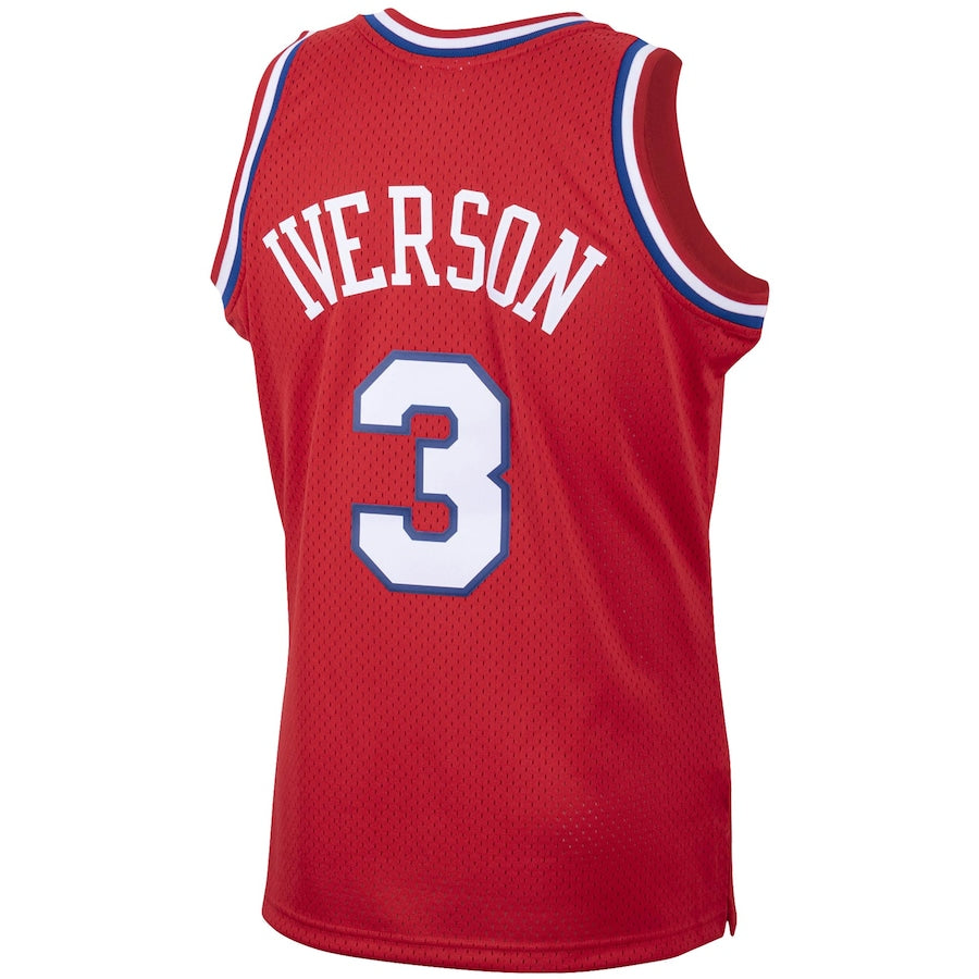 Allen Iverson Philadelphia 76ers 2001/02 Hardwood Classics Swingman Jersey - Red - Image 3