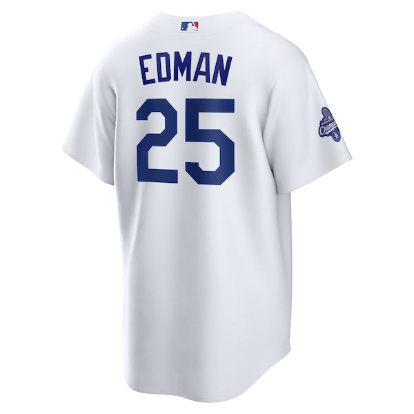 Tommy Edman Los Angeles Dodgers Nike Home 2025 World Series Champions Replica Jersey - White - Image 3