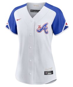 Alternative view of Ozzie Albies Atlanta Braves Nike Women's 2023 City Connect Replica Player Jersey - White