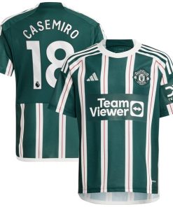 Casemiro Manchester United adidas Youth 2023/24 Away Replica Player Jersey - Green/White