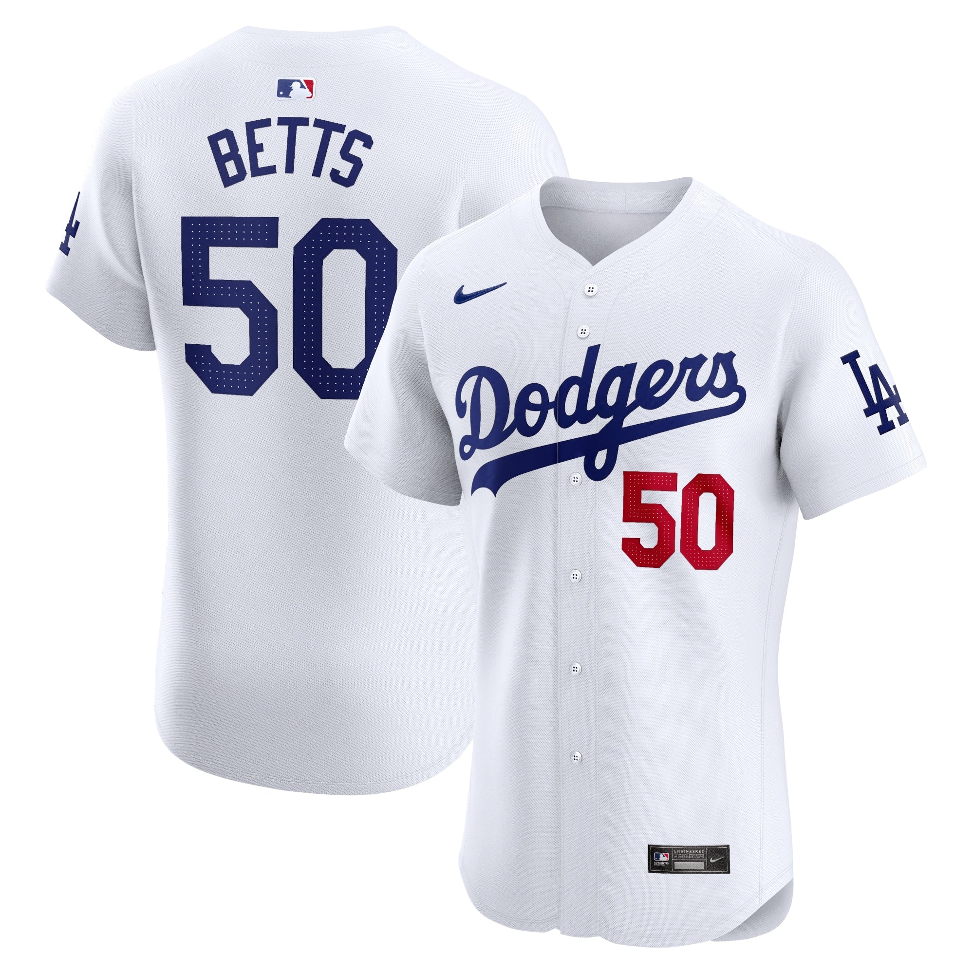 Mookie Betts Los Angeles Dodgers Nike Alternate Elite Player Jersey - Royal/White - Image 6