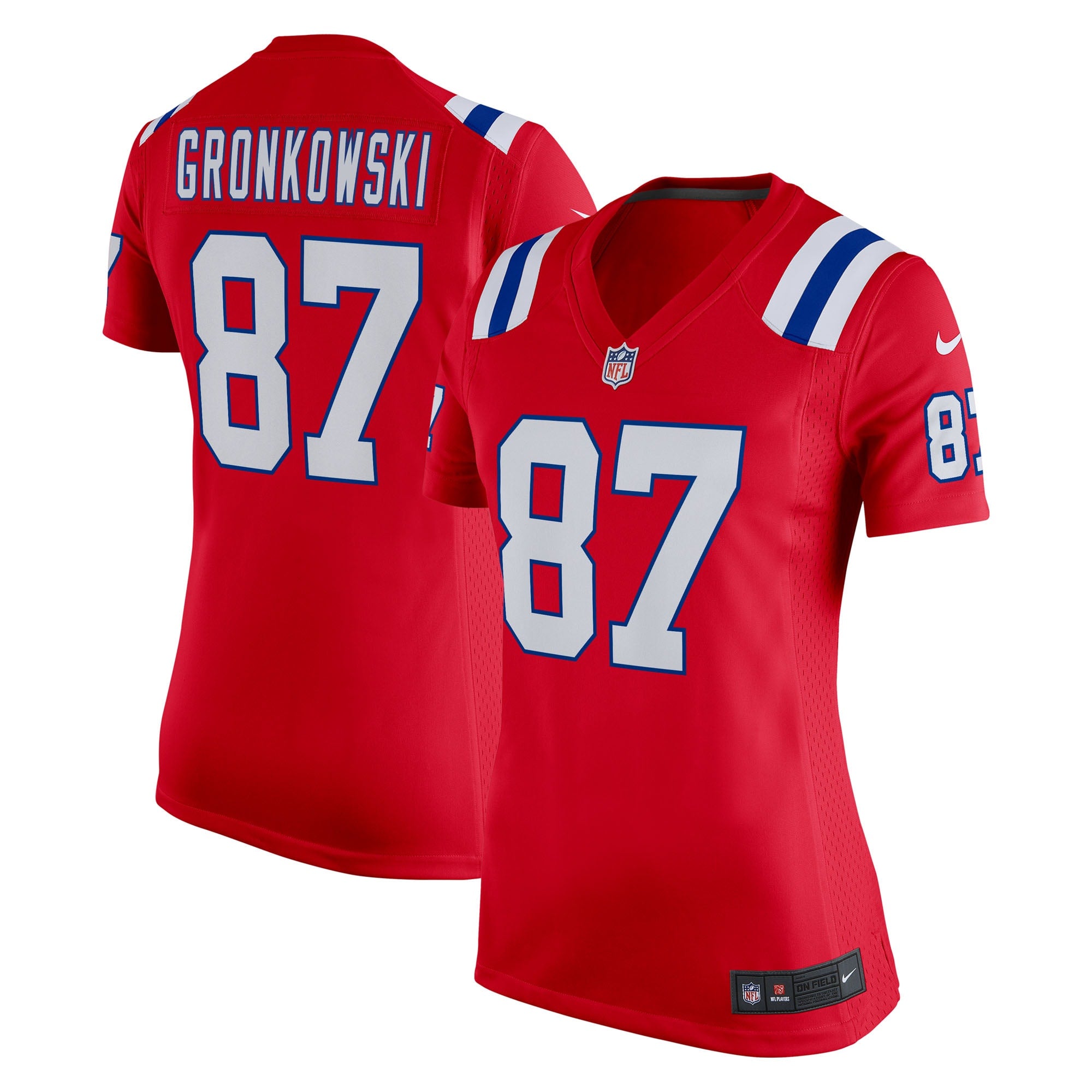 Rob Gronkowski New England Patriots Nike Women's Team Retired Player Game Jersey - Navy/Red - Image 5