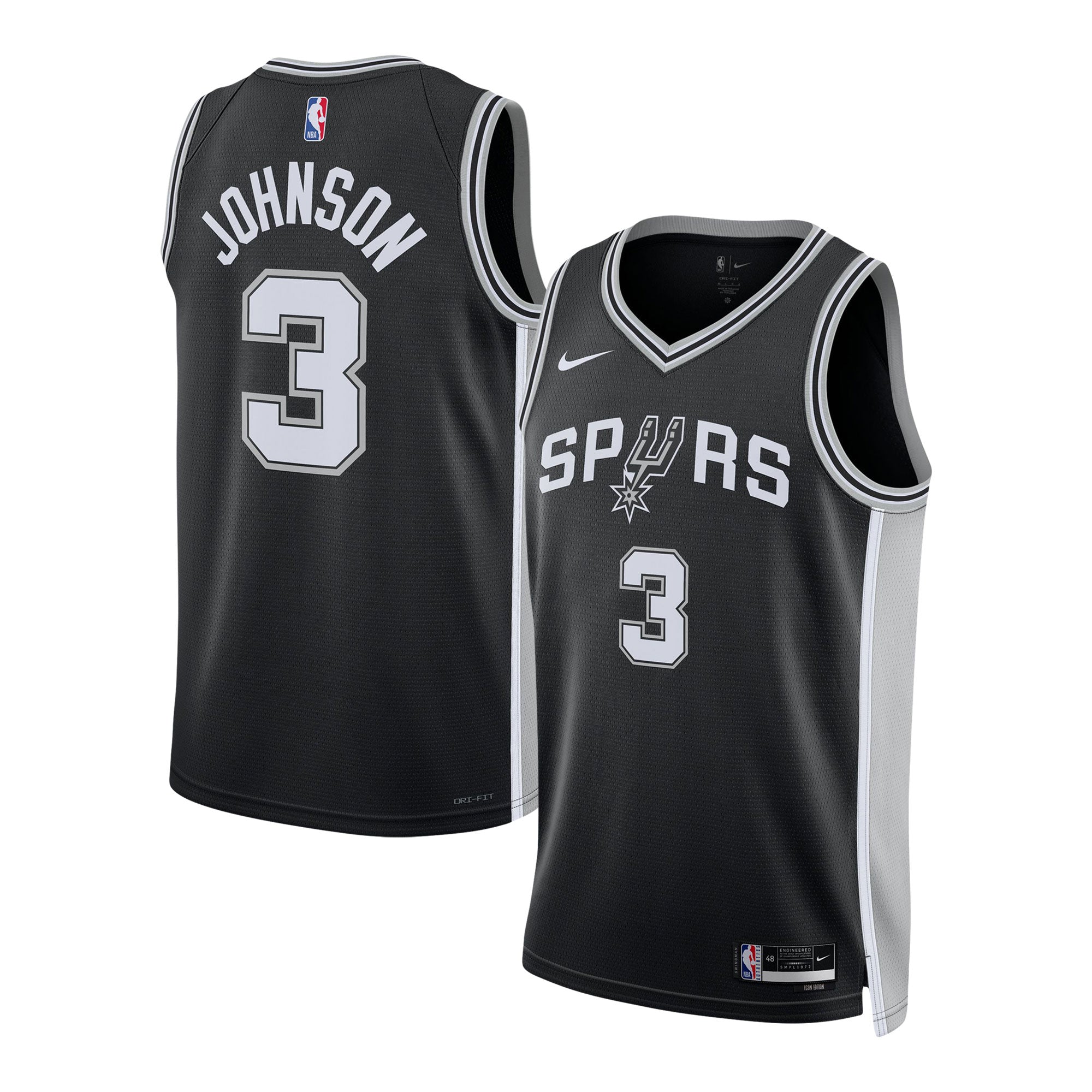 Keldon Johnson San Antonio Spurs Nike Unisex Swingman Jersey - Association Edition - White/Black - Image 5