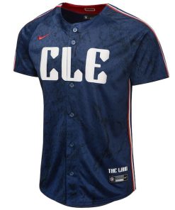 Alternative view of Jose Ramirez Cleveland Guardians Nike Youth 2024 City Connect Limited Jersey - Navy