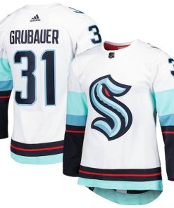 Philipp Grubauer Seattle Kraken adidas Away Primegreen Authentic Pro Player Jersey - White