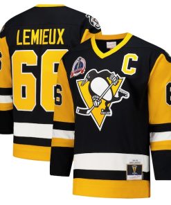 Mario Lemieux Pittsburgh Penguins 1991-92 Power Play Jersey - Black/Gold