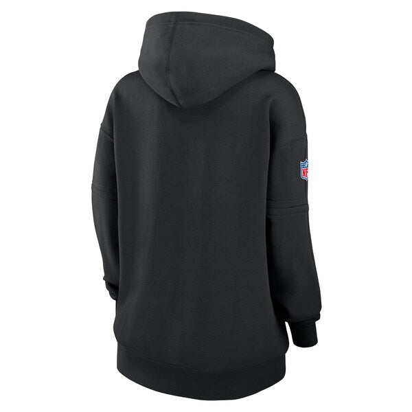 New York Giants Nike Women's 2024 NFL Crucial Catch Club Pullover Hoodie - Black - Image 2