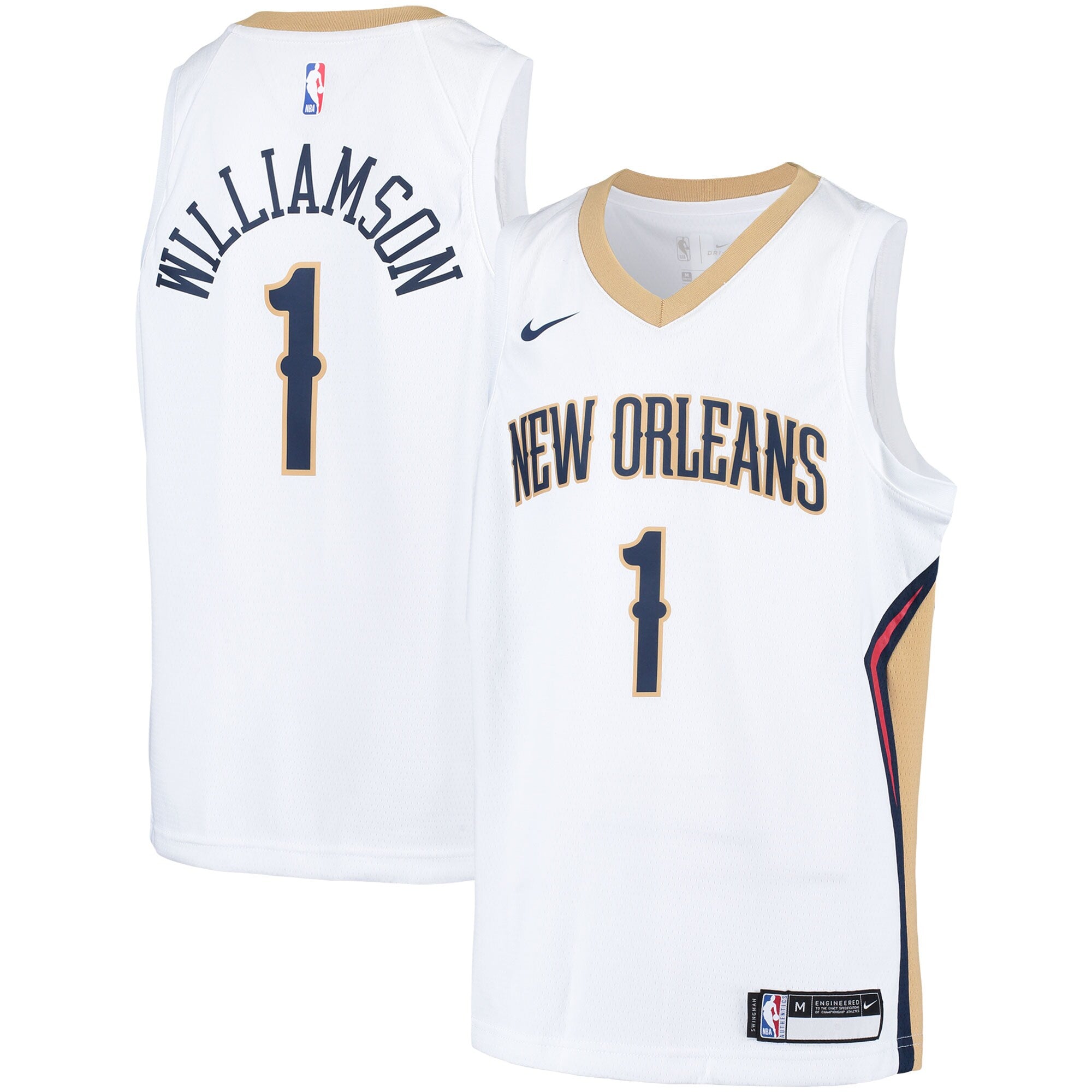 Zion Williamson New Orleans Pelicans Nike Youth Swingman Jersey - Icon Edition - Navy/White - Image 5