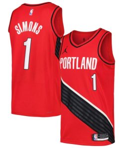 Anfernee Simons Portland Trail Blazers Jordan Brand Swingman Player Jersey - Statement Edition - Red/Black