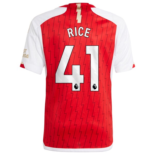 Declan Rice Arsenal adidas Youth 2023/24 Home Replica Player Jersey - Red - Image 3