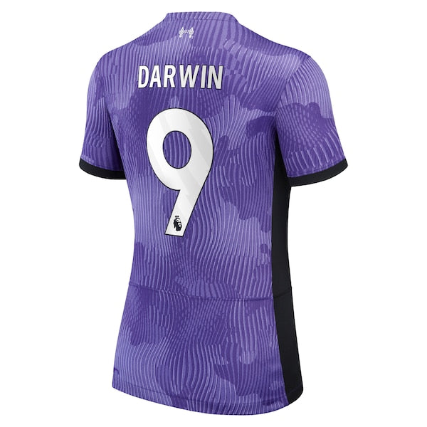 Darwin N¨²?ez Liverpool Nike Women's 2023/24 Third Stadium Replica Player Jersey - Purple - Image 3