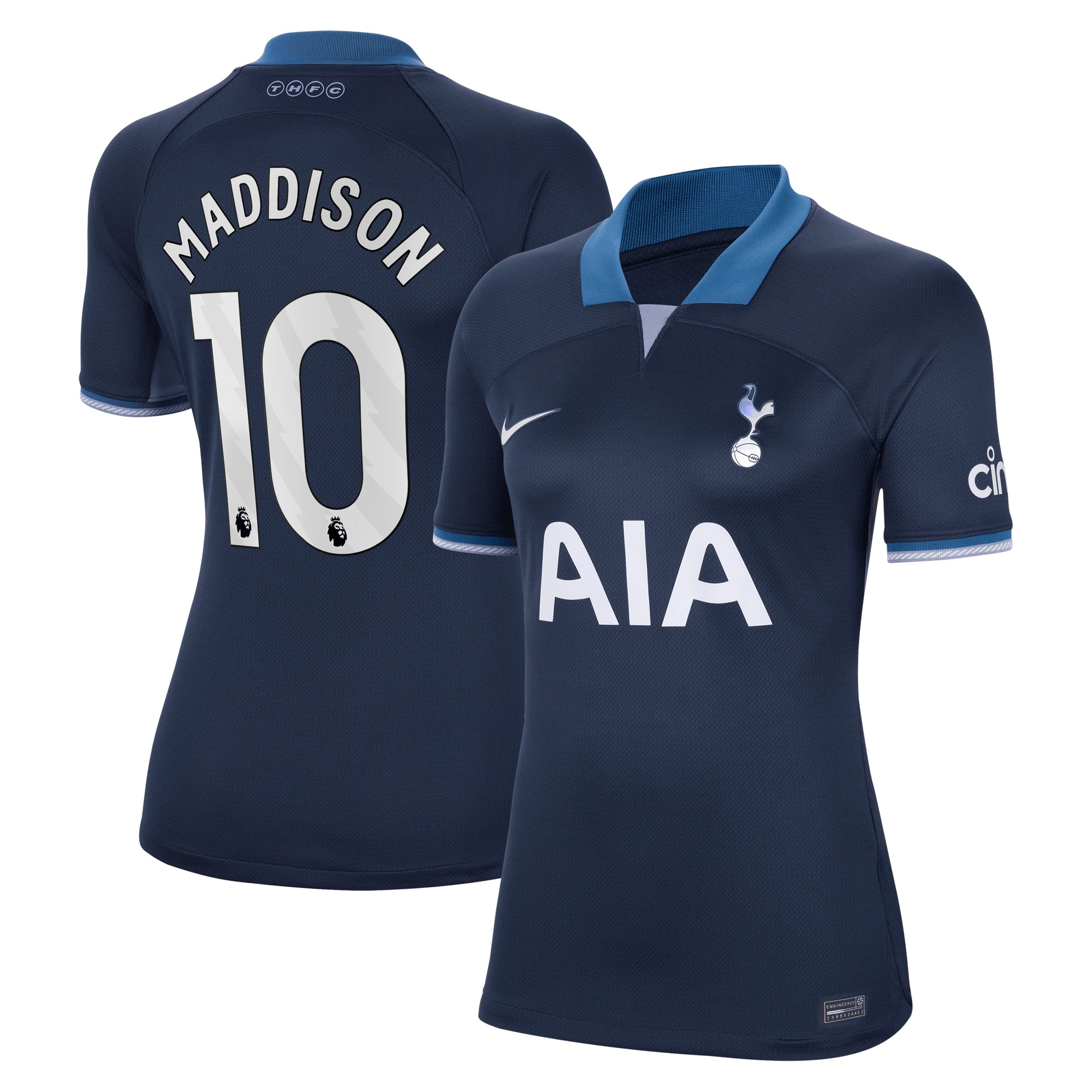 James Maddison Tottenham Hotspur Nike Women's 2023/24 Home Stadium Replica Player Jersey - White/Navy/Tan - Image 6