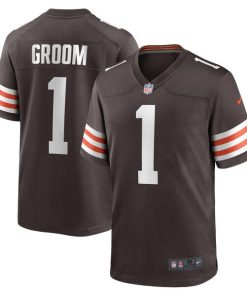Number 1 Groom Cleveland Browns Nike Game Jersey - Brown
