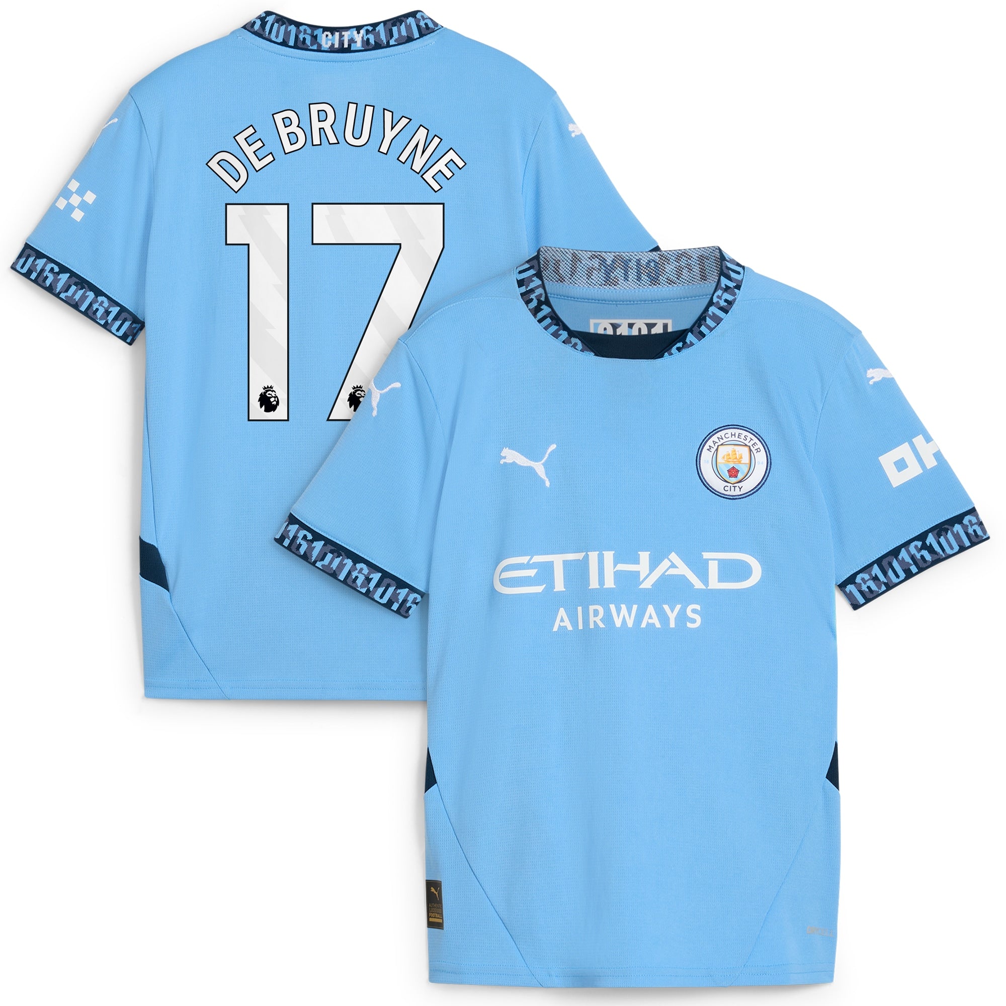 Kevin De Bruyne Manchester City Puma Youth 2024/25 Fourth Replica Player Jersey - Blue/Light Blue - Image 5