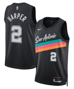 San Antonio Spurs Nike 2025/26 City Edition Swingman Jersey - Black - Dylan Harper - Unisex