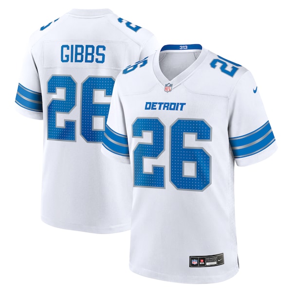 Jahmyr Gibbs Detroit Lions Nike Game Jersey - White - Image 2