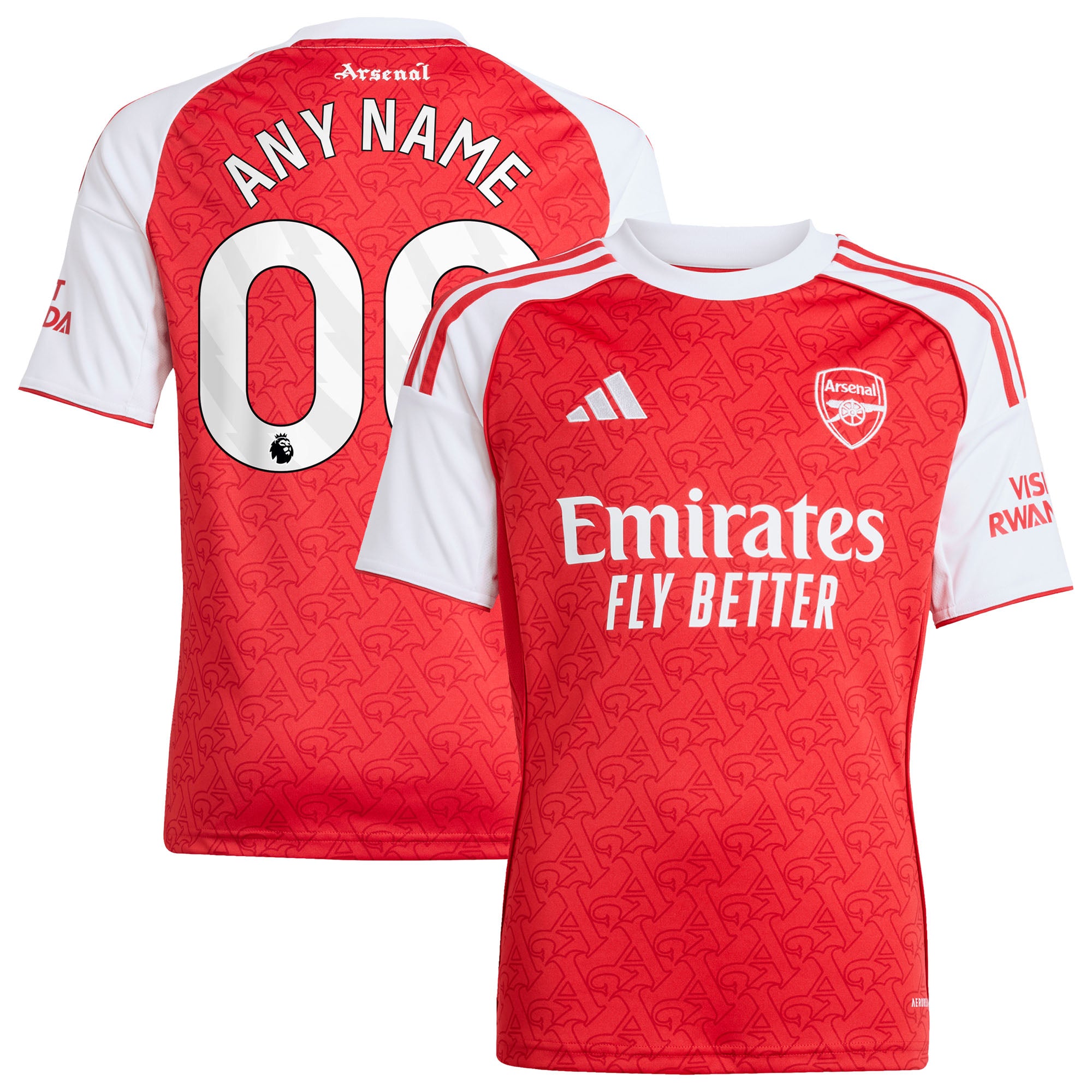 Arsenal adidas 2025/26 Third Replica Custom Jersey - White/Red/Blue - Image 3