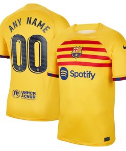 Barcelona Nike 2022/23 Fourth Breathe Stadium Replica Custom Jersey - Yellow